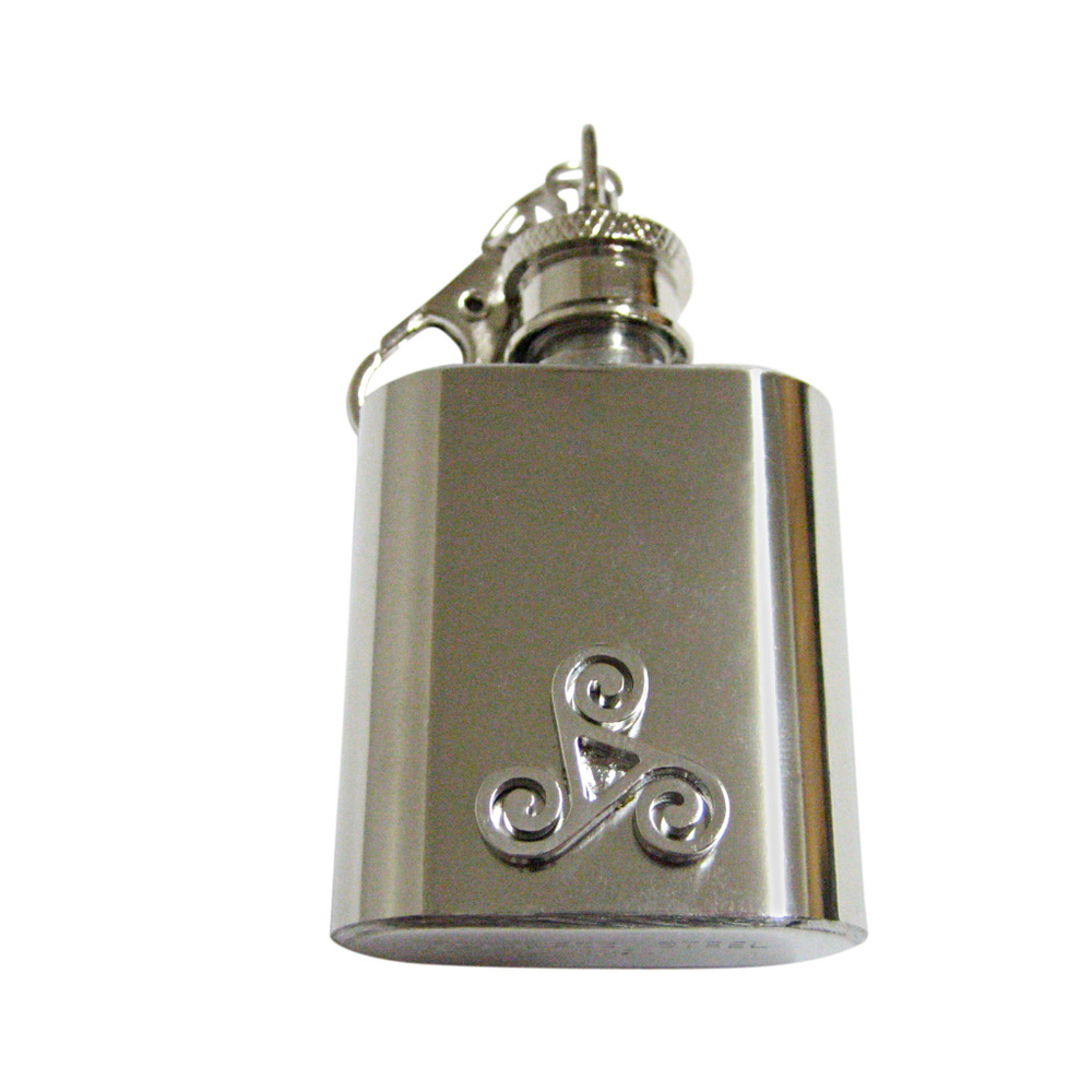 Rounded Celtic Design Keychain Flask - image 1